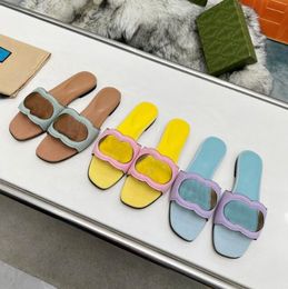 Summer Series Inter locking Hollow Slippers Designer Ladies Sandals Indoor Couple Shoes Outdoor Slippers Sandals Beach With Box 35-44