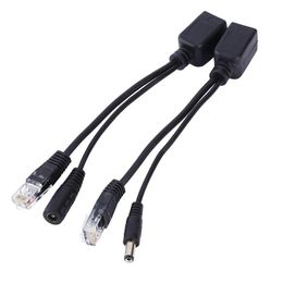 Network Cable Connectors 2Pcs/Lot Black/White Colour Ethernet Poe Adapter Tape Sned Switch Splitter Kit Rj45 Injector Drop Delivery Com Otsp7