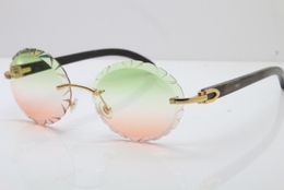 2020 Factory Direct Whole Optical Buffalo Horn Sunglasses 8200761 Carved SunGlasses Original Black Flower Buffalo Horn Oval Gl5813797