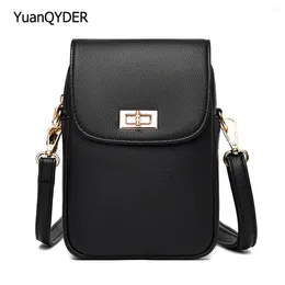 Shoulder Bags High Quality Leather Women 2024 Fashion Mini Design Ladies Solid Colour Messenger Bag Travel Wallet