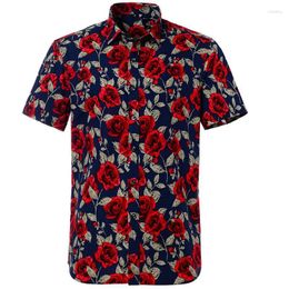 Men's Casual Shirts Floral 3d Print Hawaiian Shirt For Men Short Sleeve Plus Size Beach Street Fashion Top Flower Pattern Aloha