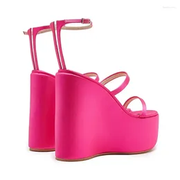 Bottom Round Fashion Head Womens Thick Sandals 2024 Slope Heel Platform Pin Buckle Open-toe Party Prom Sweet Style 828 309I53Eyy530