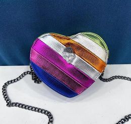 Women Man heart Designer bag Kurt Geiger handbag rainbow bag Luxurys leather purse stripe Shoulder bag clutch tote shop crossbody chain Messenger Bags