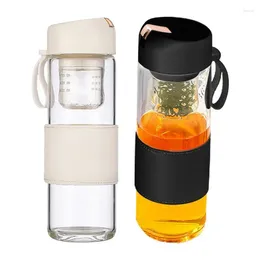 Water Bottles Portable Glass Tea Bottle With Magnetic And Separation 450ml Mug Cup Infuser Leakproof