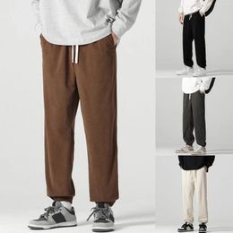 Men's Pants Spring Autumn Tied Feet Solid Color Men Sports Baggy Loose Straight Leg Man Trousers Y2k Clothes Pantalones Work