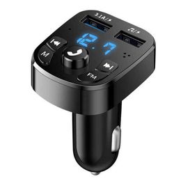New Wireless Car Charger Bluetooth FM Transmitter Audio Dual USB Mp3 Player Radio Handsfree Charger 3.1A Fast Charger Car Accessorie Wholesale
