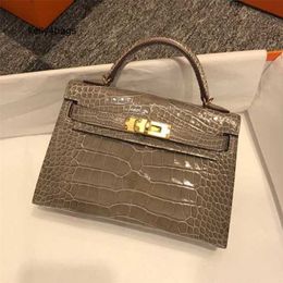 Designer Bag Handmade 5a New Light Luxury Leather Crocodile Pattern Second Generation Mini Single Shoulder Diagonal Have Logo