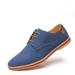 Casual Shoes Size 38-48 Spring Suede Leather Men Oxford Classic Sneakers Comfortable Footwear Dress Large Flats