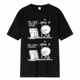 creative Funny Programmer Code Works Why Casual Print T-Shirt Camiseta Hombre Linux Operating System Fi Streetwear For Men B9bj#