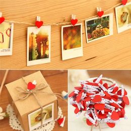Party Decoration 50pcs Heart Wooden Pegs Pins Memo Picture Po Clips Wedding Xmas DIY