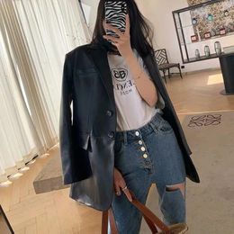 Women's Leather Gao End European Goods Spring And Autumn Haining Sheepskin Genuine Coat Mid Length Jackets Suit For Wo