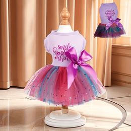Glitter Colour Blocking Pet Dress Puppy Girls Cute Dog Dresses Small Medium Dogs and Cats - Perfect for Holidays/festivals/parties