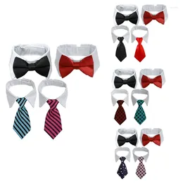 Dog Apparel XD-4 Pieces Pets Cat Bowtie Pet Costume Adjustable Formal Necktie Collar For Cats Small Dogs Puppy