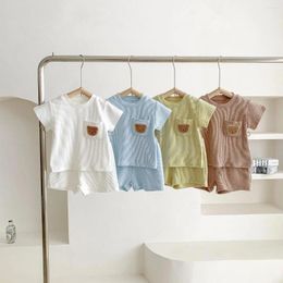 Clothing Sets 6m-4y Baby Costume Korean Style Fashion Girl Short Sleeved Suit Summer T-shirt Shorts Set Toddler Tracksuit Kids