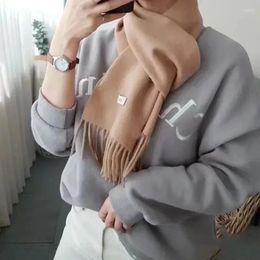 Scarves 200 70cm Khaki Colour Women Winter Scarf Versatile Large Shawl Cashmere Warm Thick Soft Long Tassel