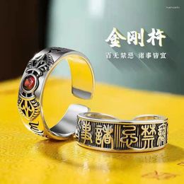 Cluster Rings Fashion Silver Colour Jin Gangchu Adjustable Ring No Restrictions Of Any Kind Amulet Good Lucky Jewellery Band Accessories