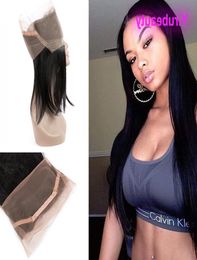 Natural Hairline 360 Lace Frontal Straight hair Malaysian Virgin Human Hair Top Closures Pre Plucked Baby Hairs 1024inch9354033
