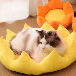Mats New Round pet bed soft cat kennel cute dog beds for large dogs imperial crown design puppy dog accessories cat bed pet supplies