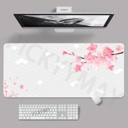 Pads Sakura Gaming Mousepads Mousepad Cherry Large Mouse Mat Big Desk Pads NonSlip Rubber Mouse Pad Big Keyboard Mats