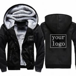 new Custom Printed Men's Warm Comfortable Jacket Autumn Thickened Casual Sportswear Zipper Hooded Jacket Sportswear Male 33B0#