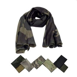 Thin scarf fan tactical scarf lightweight windproof sand breathable headscarf dustproof camouflage mesh scarf quick drying small square scarf