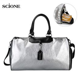 Bags Women Silver Fitness Gym Bag Traveling Bags Glitter Sac De Sport For Men Training Sports Outdoor Gymtas Gym Travel Bag XA32A