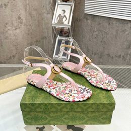 Designer Women Slippers Clip Toe Flat Sandals Summer T Tied Ladies Shoes Beach Casual Woman luxury channel Flip Flops Fashion Female Leather Footwear 35-43