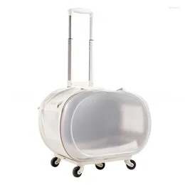 Cat Carriers Lightweight Transparent Pet Carrier Trolley Suit Case Outing Bubble Clear Backpack Expandable Bag Articles