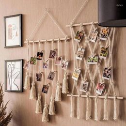 Frames Hanging Po Display Macrame Wall Pictures Frame Holder 10 Clips Boho Home Office Decor Art Teen Girl Room