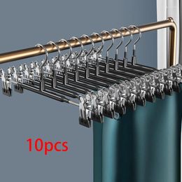 Hangers 10 Space Saving Clip Multifunctional Household Hanger Stainless Steel Traceless Pants Rack Non-Slip Thickened