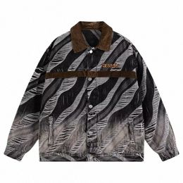 2023 nuova giacca di jeans vintage Wed Design allentato Harajuku uomo primavera autunno High Street Fi unisex patchwork cappotti da cowboy D9M1 #