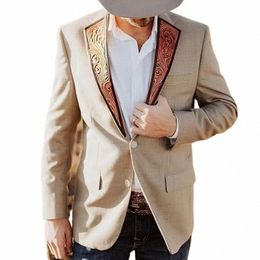 england Retro Men Casual Slim Suits Blazer 2024 Spring Mens Two Butt Jackets Coat Autumn Man Turn-Down Collar Busin Outwear D5aN#
