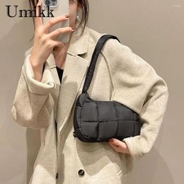 Totes Quilted Ladies Handbags Casual Cheque Women Hand Bags Fashion Winter Simple Solid Colour Soft Warm Elegant For Shopping Travel