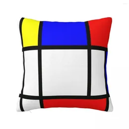 Pillow Piet Mondrian "Composition 2" Colour Block With Red Yellow And Blue Throw S For Sofa