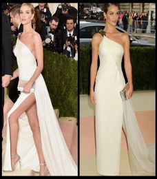 Margot Robbie White Strapless Elegant Prom Dresses Long Met Gala 2017 Red Carpet Sexy Back Party Gowns7899377