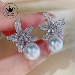 Dangle Earrings DRlove Ly Designed Flower With Simulated Pearl Women's Aesthetic Female Ear Accessories For Party Sparkling Jewellery