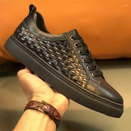 Leather Shoes Casual Woven 593 Men's Top Layer Cowhide Fashion Comfortable Design Feeling Real