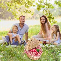 Storage Baskets Basket Storage er Woven Picnic Flower Willow Baskets With For Bread Fruit Handles Handheld Flowers Kitchen Vegetable Easter