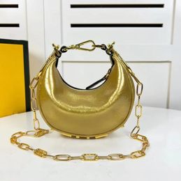 Women Super Mini Leather Handbag Designer Shoulder Bags 8 Colours With Gold Chain Lady Moon Shape Fashion women's totes bags