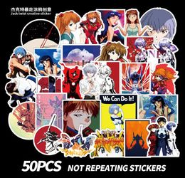 50 PCS Mixed Skateboard Stickers Evangelion Anime For Car Laptop Pad Bicycle Motorcycle PS4 Phone Luggage Helmet Pvc guitar fridge9534351