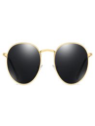Peekaboo retro round sunglasses men uv400 2019 summer polarized sun glasses male driving metal frame gold black green Y2006195662135