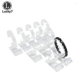 Jewelry Pouches 10pcs/Lot Acrylic Watch Display Rack Clear Rotating Bracelet Bangle Chain Organizer Storage Holder Stand