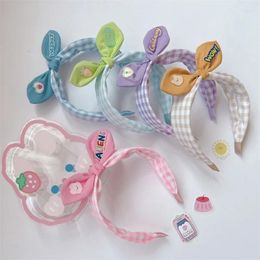 Hair Accessories Fruit Cartoon Bow Hairband For Girls Three-dimensional Ear Sweet Wide Brimmed Headband