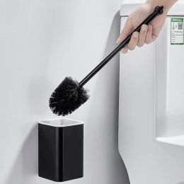 Brushes Black Toilet Brush Corner Cleaning Brush Quick Draining WallMounted and Floorstanding Home Cleaner Tools Bathroom Accessories
