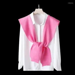Scarves 2024 Knitted Solid Color Outside With A Cross Small Cape Office Air-conditioned Room Neck Guard Decorative Vest