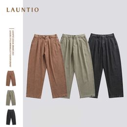 Dragon Versatile Casual Pants for Couples, Spring 2024 Pure Cotton Washed Basic Straight Leg Casual Pants for Men