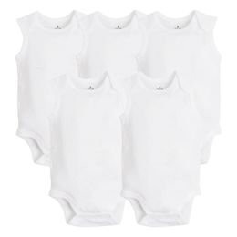 510 PCSLOT born Baby Clothing summer Boy Girl Clothes 100% Cotton White Kids Infant Bebe Bodysuits Jumpsuits 240314