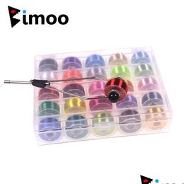 Baits & Lures Bimoo 25Pcs Assorted 200D Fly Tying Thread For Size 6-14 Flies Fishing Lure Making Material Bi-Ceramic Tip Bobbin Holder Dhfp0