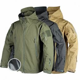 waterproof Tactical Jacket Men Spring Autumn Multi-pocket Wear-resistant Windbreaker Coat Military Shark Skin Thin Cargo Jackets 16EZ#