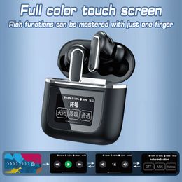 YX27 Wireless Bluetooth Earphones LED Colour Touch Screen Display TWS Earbuds ANC Call Noise Cancellation Earphone Sport Earbuds